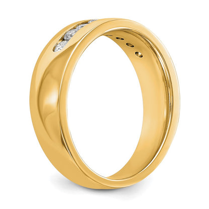 True Origin 14K Yellow Gold Men's 1/2 carat Lab Grown Diamond VS+ F+ Complete Channel Band
