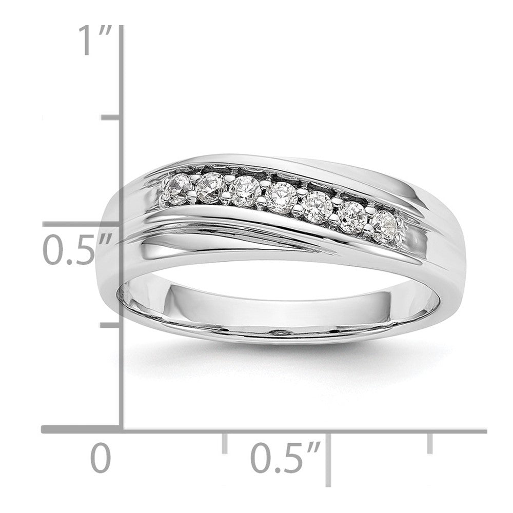 14K White Gold 7-Stone (Holds 7-2.0mm Round) Men's Band Mounting