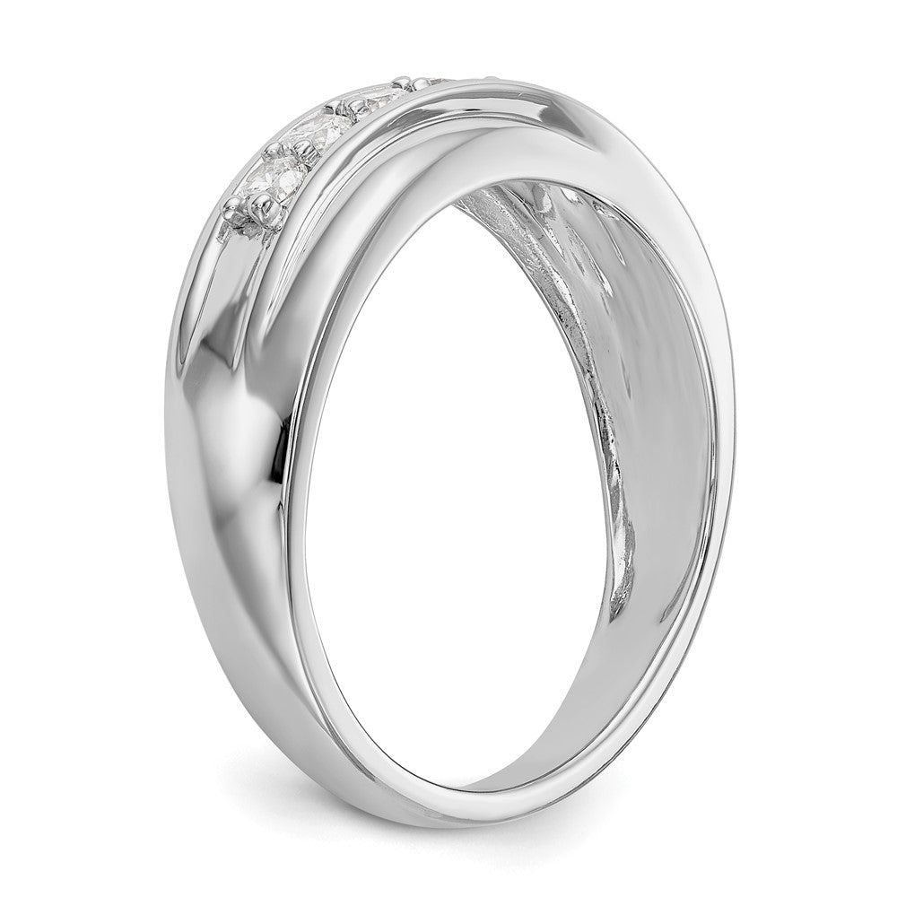 IBGoodman 14k White Gold 1/2 carat Lab Grown Diamond VS/SI+ G+ Seven Stone Complete Men's Ring