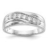 IBGoodman 14k White Gold 1/2 carat Lab Grown Diamond VS/SI+ G+ Seven Stone Complete Men's Ring