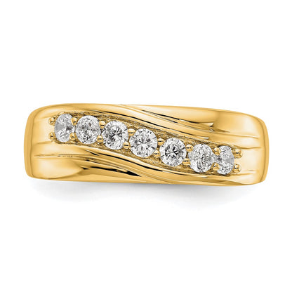 14K Yellow Gold 7-Stone (Holds 7-2.6mm Round) Men's Band Mounting