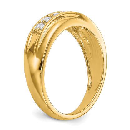 14K Yellow Gold 7-Stone (Holds 7-2.6mm Round) Men's Band Mounting