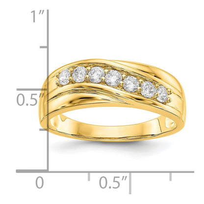 14K Yellow Gold 7-Stone (Holds 7-2.6mm Round) Men's Band Mounting