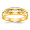 14K Yellow Gold 3-Stone 1/6 carat Diamond Complete Men's Band