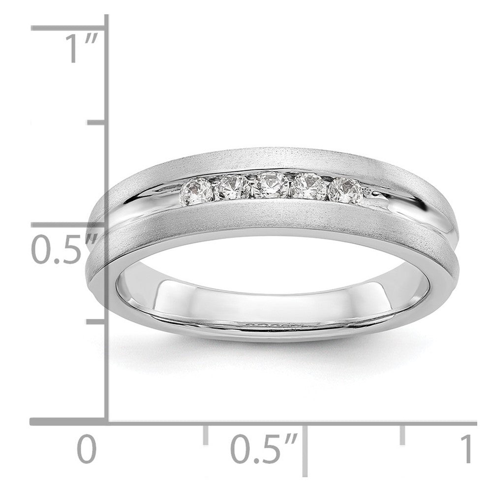14K White Gold 5-Stone 1/4 carat Diamond Complete Men's Channel Band