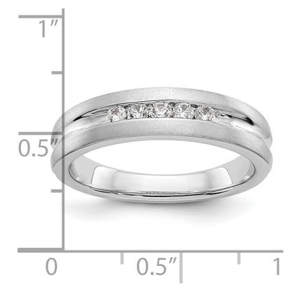 14K White Gold 5-Stone 1/4 carat Diamond Complete Men's Channel Band
