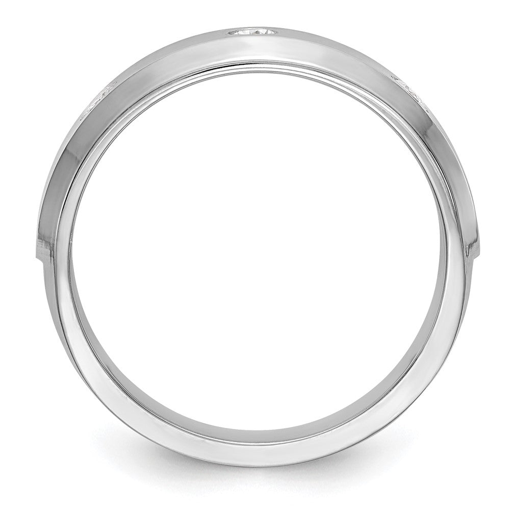 True Origin 14K White Gold Men's 1/6 carat Lab Grown Diamond VS+ F+ Complete Band