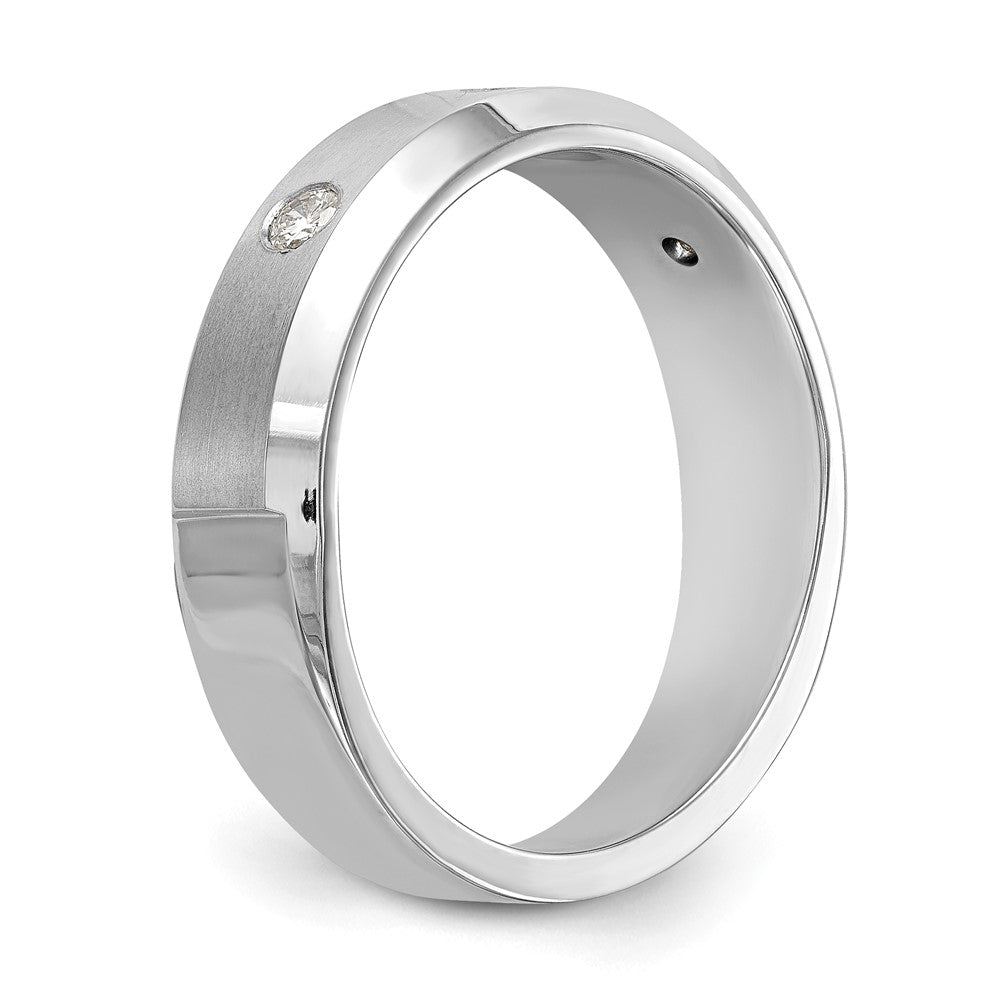True Origin 14K White Gold Men's 1/6 carat Lab Grown Diamond VS+ F+ Complete Band