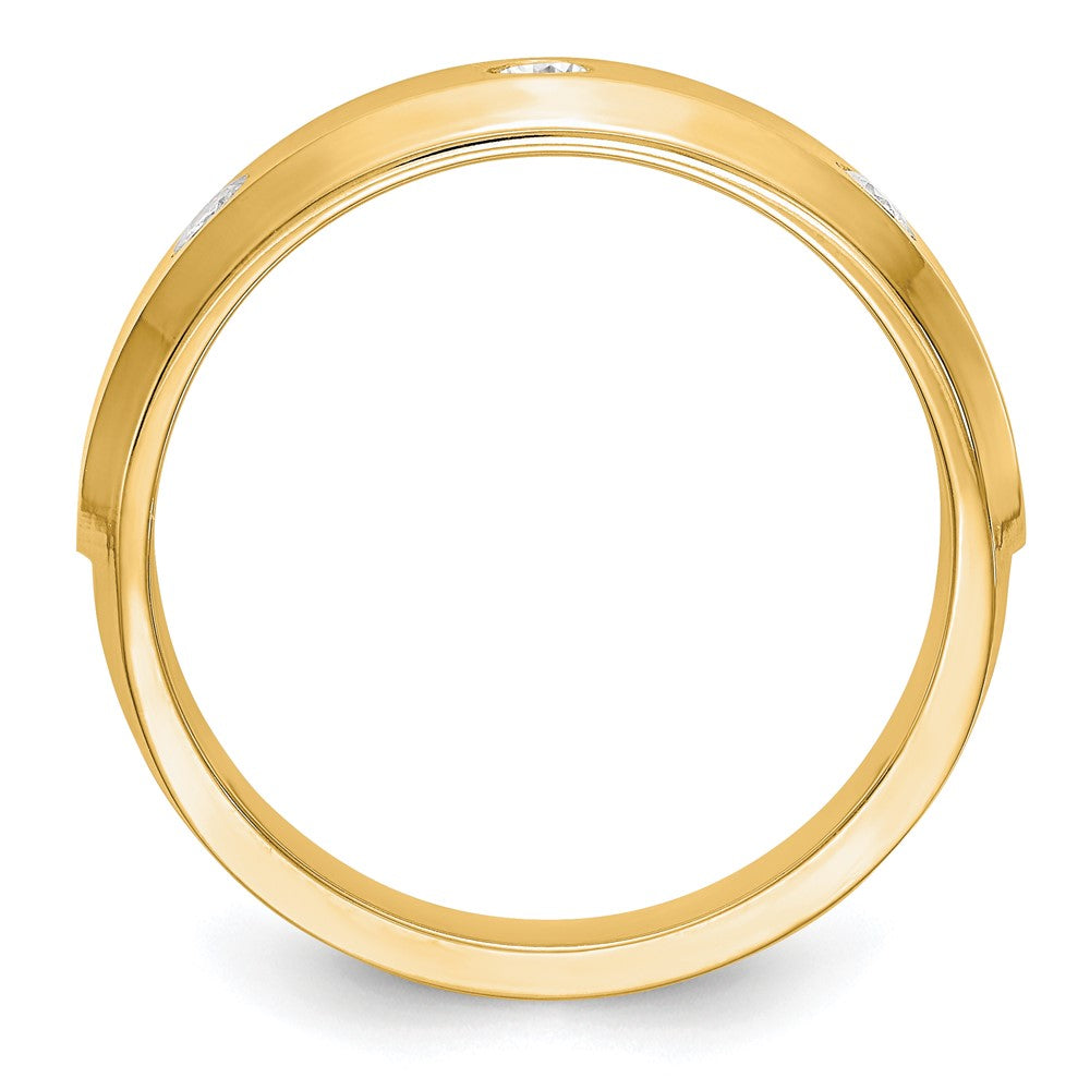 True Origin 14K Yellow Gold Men's 1/6 carat Lab Grown Diamond VS+ F+ Complete Band