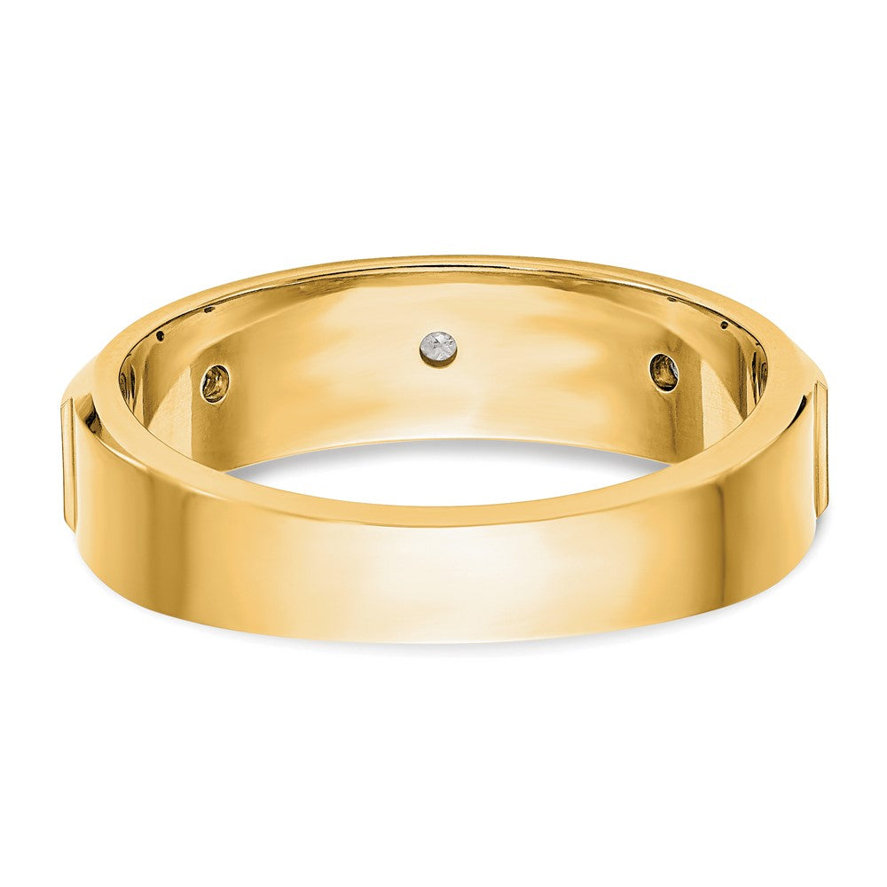 True Origin 14K Yellow Gold Men's 1/6 carat Lab Grown Diamond VS+ F+ Complete Band