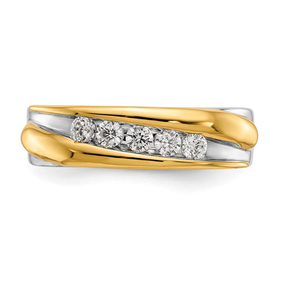 IBGoodman 14k Two-tone 3/8 carat Lab Grown Diamond VS/SI+ G+ Complete Men's Ring