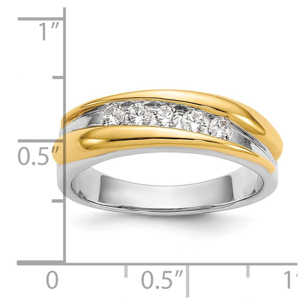 IBGoodman 14k Two-tone 3/8 carat Lab Grown Diamond VS/SI+ G+ Complete Men's Ring