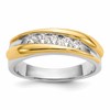 IBGoodman 14k Two-tone 3/8 carat Lab Grown Diamond VS/SI+ G+ Complete Men's Ring