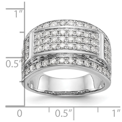 14K White Gold Pave (Holds 70-1.9mm Round) Men's Band Mounting