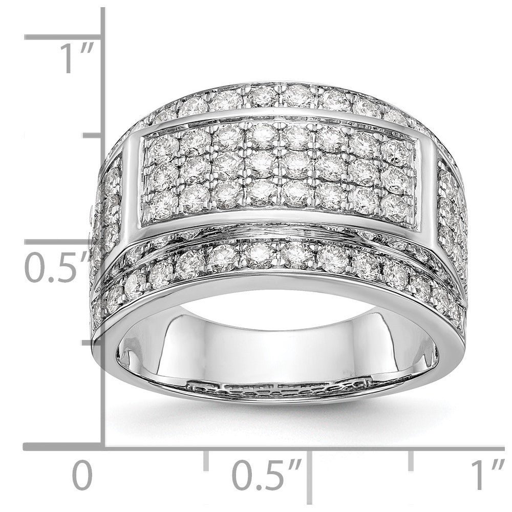 IB Goodman 14K White Gold Pave 2 carat Diamond Complete Mens Band