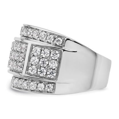True Origin 14K White Gold Men's 3 carat Lab Grown Diamond VS+ F+ Complete Heirloom Ring