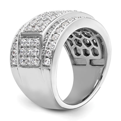 True Origin 14K White Gold Men's 3 carat Lab Grown Diamond VS+ F+ Complete Heirloom Ring