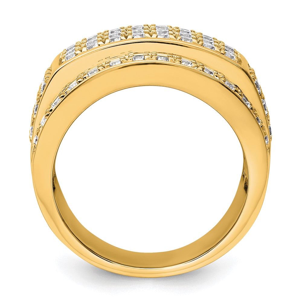 True Origin 14K Yellow Gold Men's 3 carat Lab Grown Diamond VS+ F+ Complete Heirloom Ring