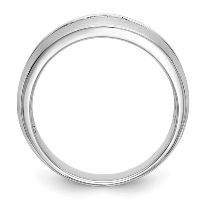 14k White Gold (Holds 3-2.5mm Square) Men's Channel Band Mounting