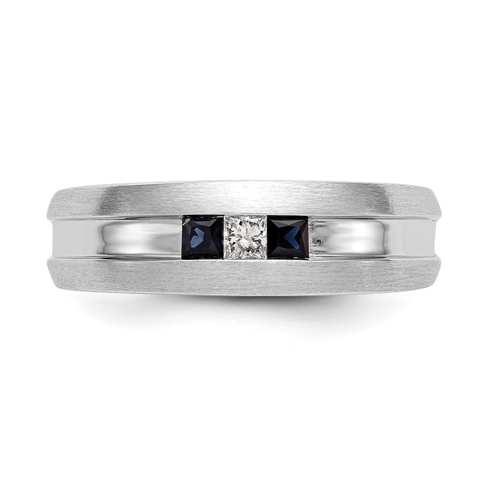 14k White Gold (Holds 3-2.5mm Square) Men's Channel Band Mounting