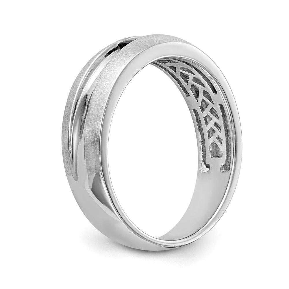 14k White Gold (Holds 3-2.5mm Square) Men's Channel Band Mounting