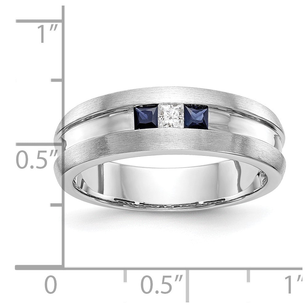 14k White Gold (Holds 3-2.5mm Square) Men's Channel Band Mounting