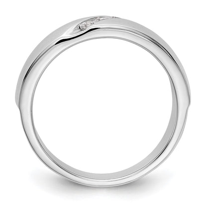14K White Gold 3-Stone  1/5 carat Diamond Complete Men's Band
