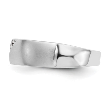 14K White Gold 3-Stone  1/5 carat Diamond Complete Men's Band