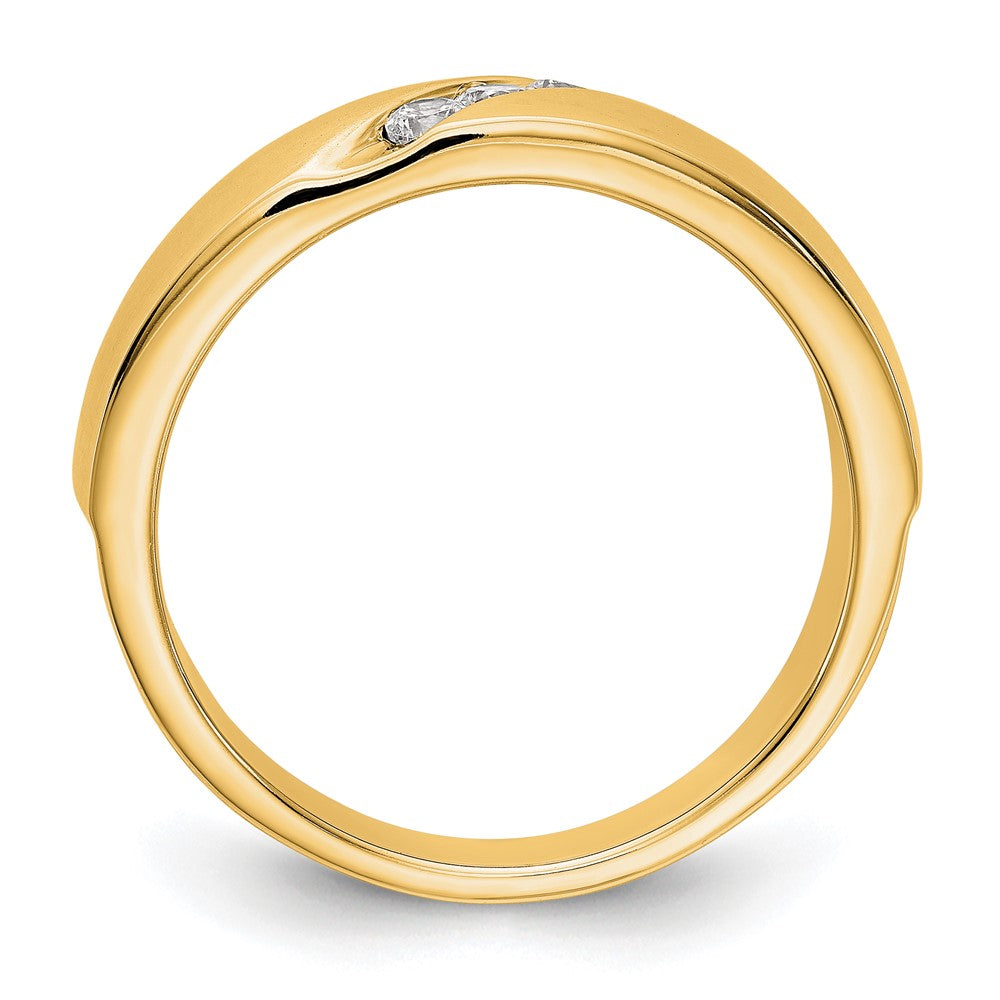 True Origin 14K Yellow Gold Men's 1/5 carat Lab Grown Diamond VS+ F+ Complete Band