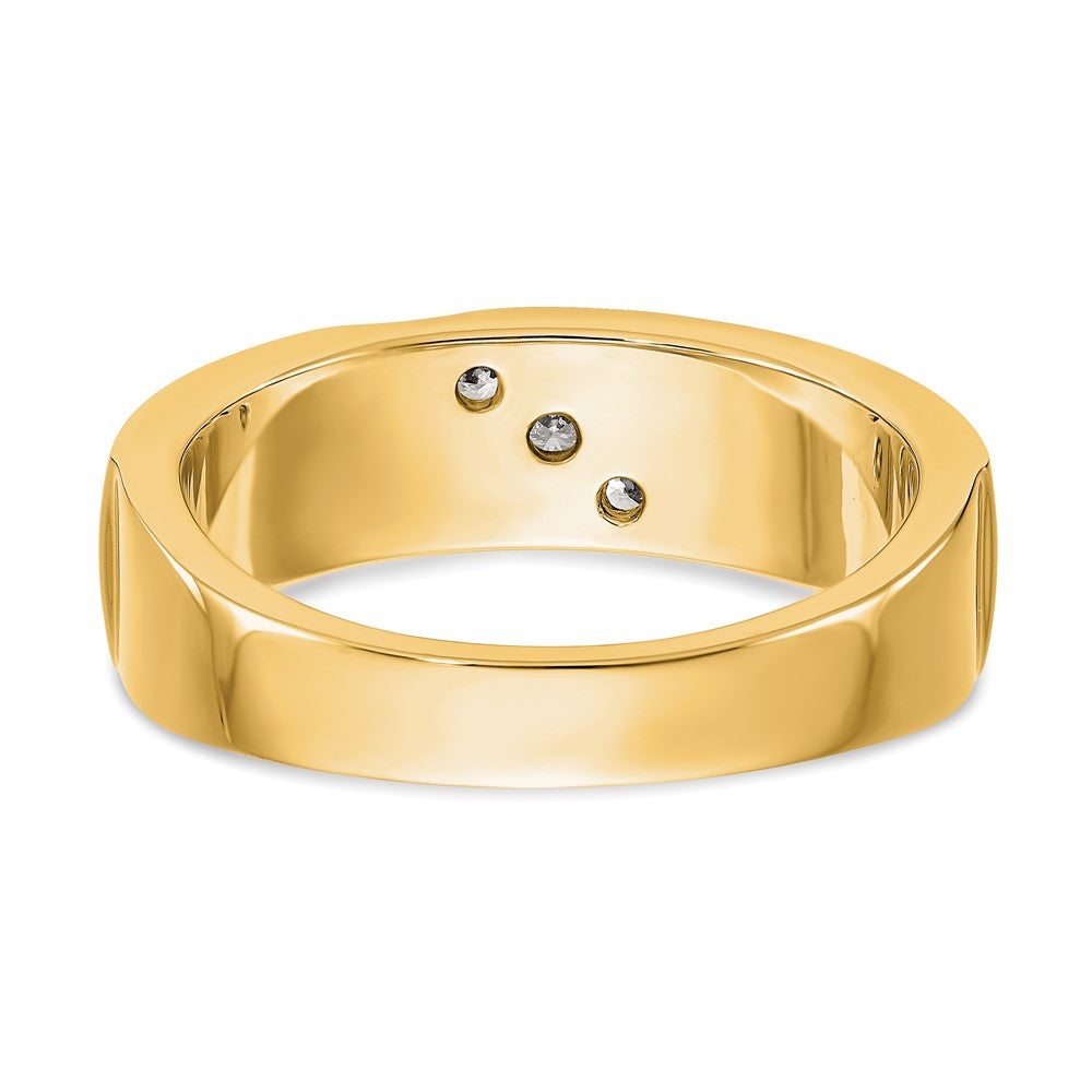 True Origin 14K Yellow Gold Men's 1/5 carat Lab Grown Diamond VS+ F+ Complete Band