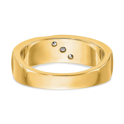 True Origin 14K Yellow Gold Men's 1/5 carat Lab Grown Diamond VS+ F+ Complete Band