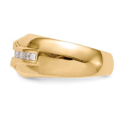 IB Goodman 14K (Holds 3/4 carat (5.5mm) Round Center) 1/2 carat Diamond Mens Semi-Mount Ring