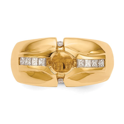 IB Goodman 14k (Holds 1-5.5 Center, 8-2.0 / 2-1.8mm Round) Mens Ring Mounting