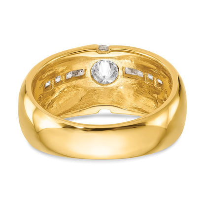 IB Goodman 14k (Holds 1-5.5 Center, 8-2.0 / 2-1.8mm Round) Mens Ring Mounting