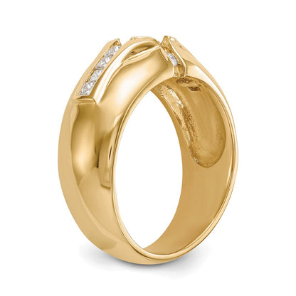 IB Goodman 14k (Holds 1-5.5 Center, 8-2.0 / 2-1.8mm Round) Mens Ring Mounting