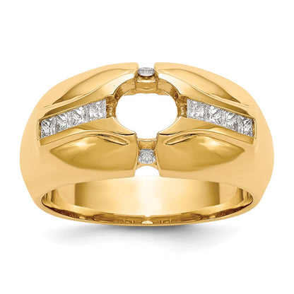 IB Goodman 14k (Holds 1-5.5 Center, 8-2.0 / 2-1.8mm Round) Mens Ring Mounting