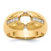 14k (Holds 1-5.5 Round Center; 8-2.0; 2-1.8mm Round) Men's Ring Mounting