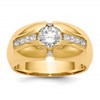 14k (Holds 1-5.5 Round Center; 8-2.0; 2-1.8mm Round) Men's Ring Mounting