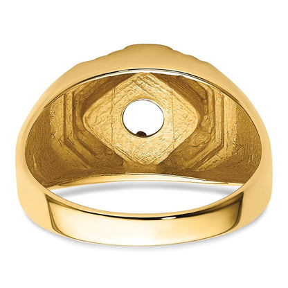 IB Goodman 14k Polished (Holds 1/2 carat (5.0mm) Round Center) Mens Ring Mounting