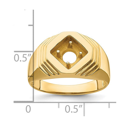 IB Goodman 14k Polished (Holds 1/2 carat (5.0mm) Round Center) Mens Ring Mounting