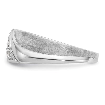 IBGoodman 14k White Gold 1/6 carat Lab Grown Diamond VS/SI+ G+ Three Stone Complete Men's Ring
