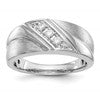 IBGoodman 14k White Gold 1/6 carat Lab Grown Diamond VS/SI+ G+ Three Stone Complete Men's Ring