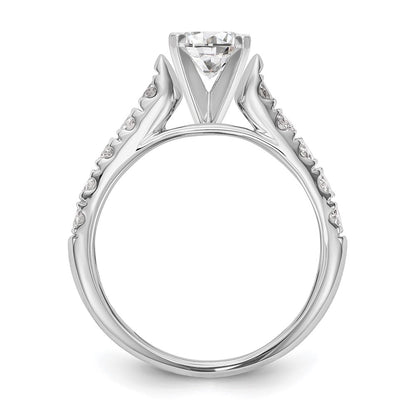 14K White Gold Peg Set 1/2 carat Diamond Semi-mount Engagement Ring