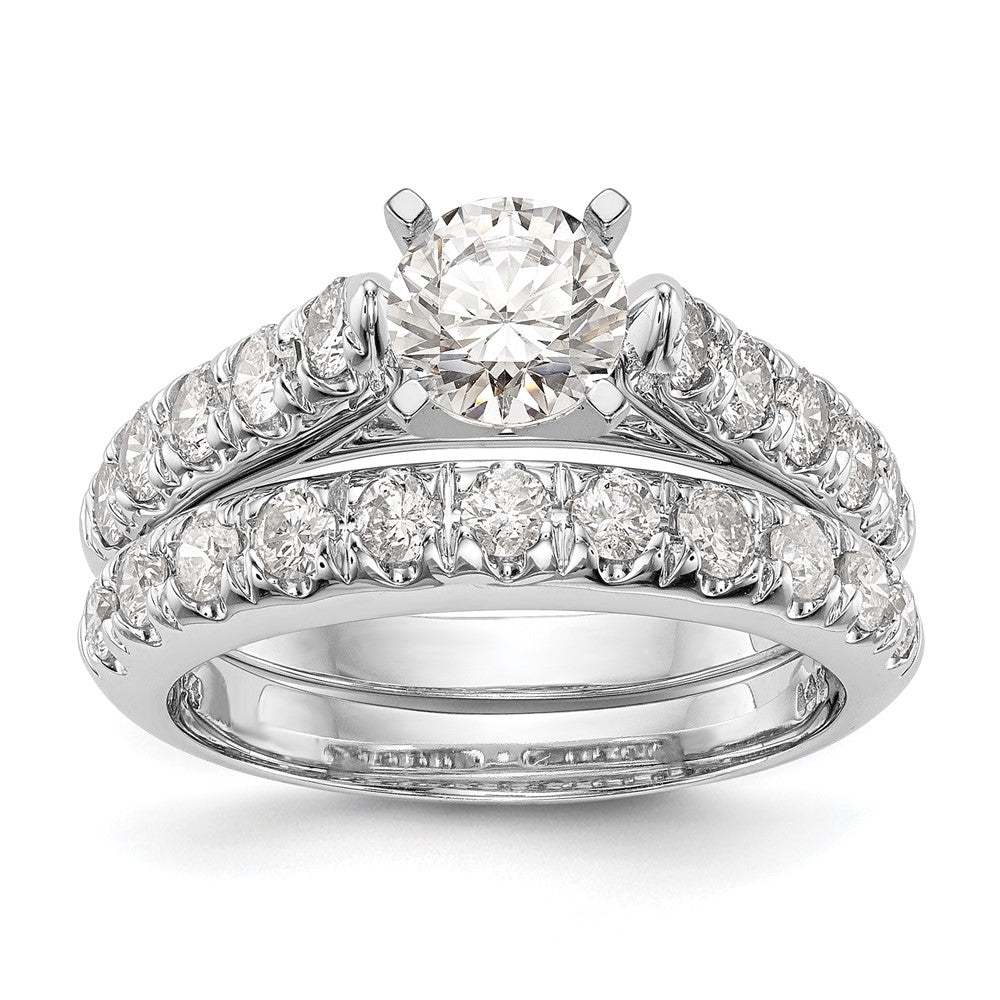14K White Gold Peg Set 1/2 carat Diamond Semi-mount Engagement Ring