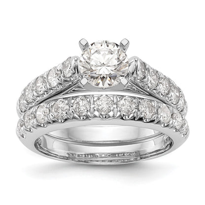 14K White Gold Peg Set 1/2 carat Diamond Semi-mount Engagement Ring