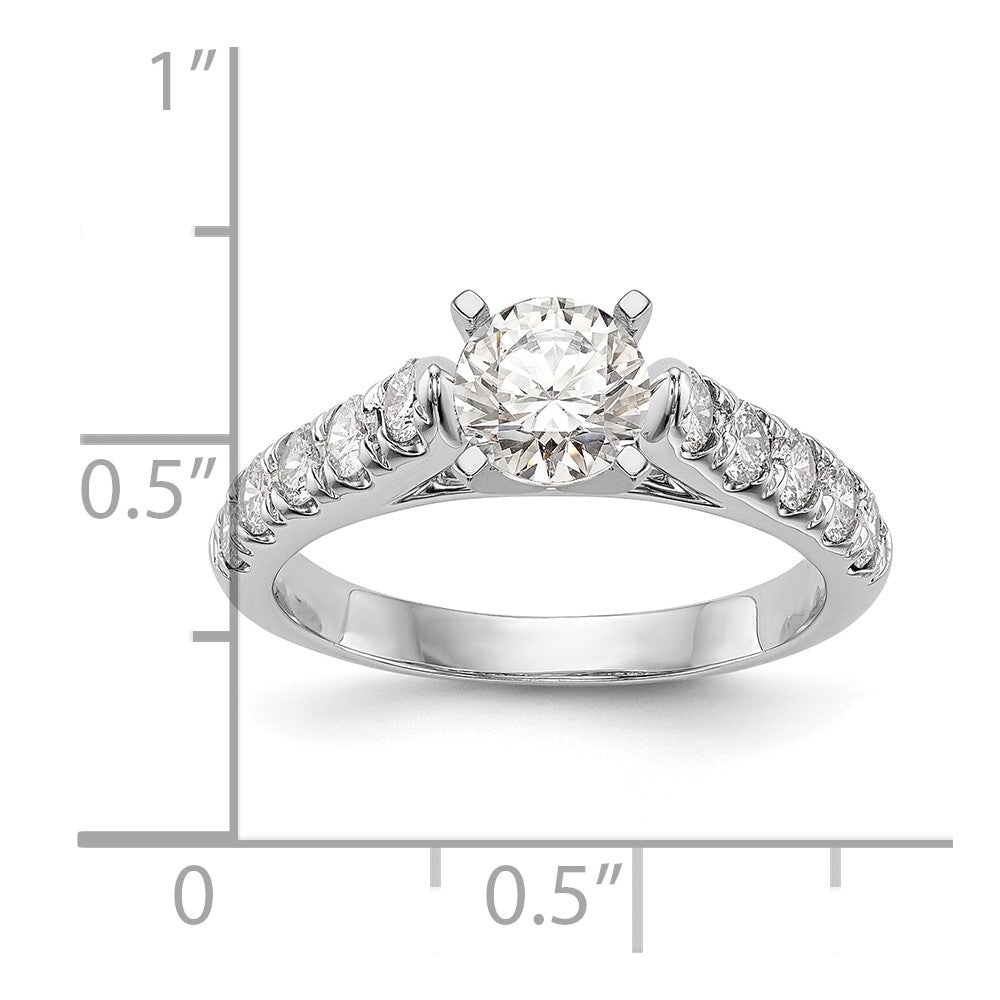 14K White Gold Peg Set 1/2 carat Diamond Semi-mount Engagement Ring