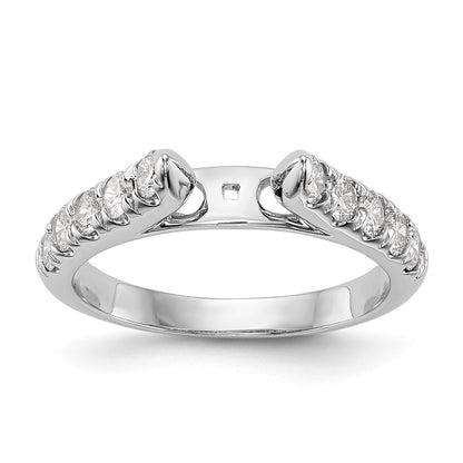 14K White Gold Peg Set 1/2 carat Diamond Semi-mount Engagement Ring