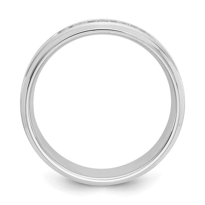 True Origin 14K White Gold 1/2 carat Lab Grown Diamond VS+ F+ Size 10 Complete Bevel Miligrain Band