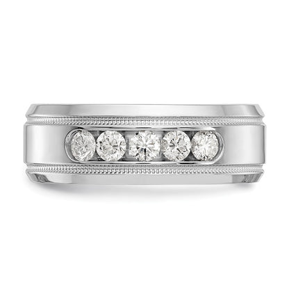 True Origin 14K White Gold 1/2 carat Lab Grown Diamond VS+ F+ Size 10 Complete Bevel Miligrain Band