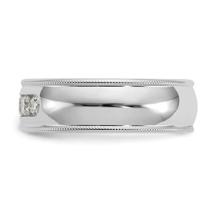 True Origin 14K White Gold Men's 1/2 carat Lab Grown Diamond VS+ F+ Size 9 Complete Miligrain Band